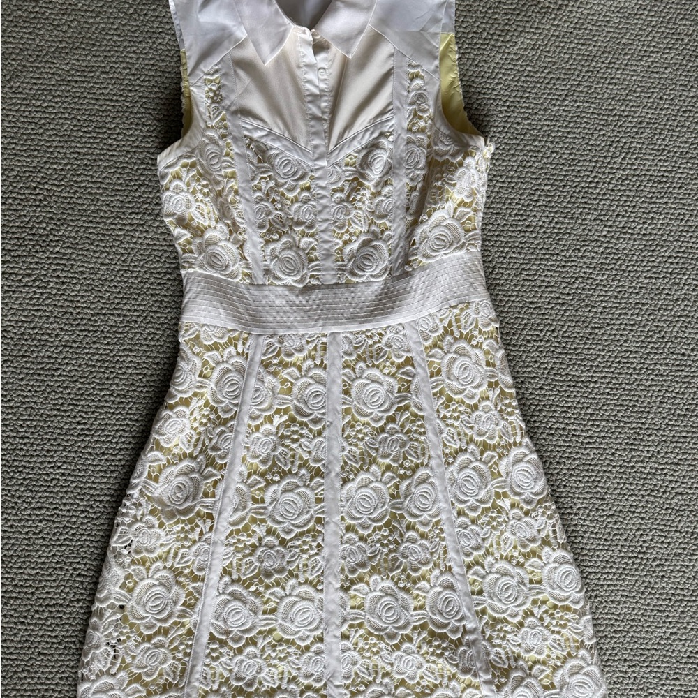 Karen Millen Ivory Floral Lace Midi Dress